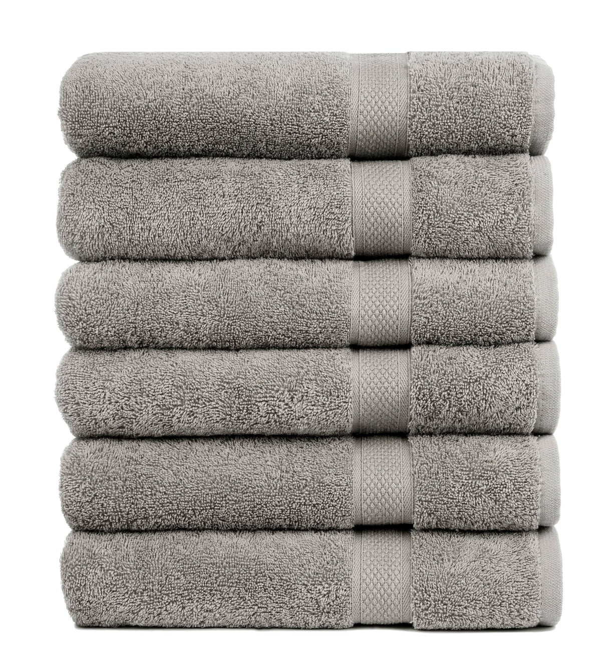Pleasant Home bath towels 6-pack in gray, soft and absorbent for home or gym.