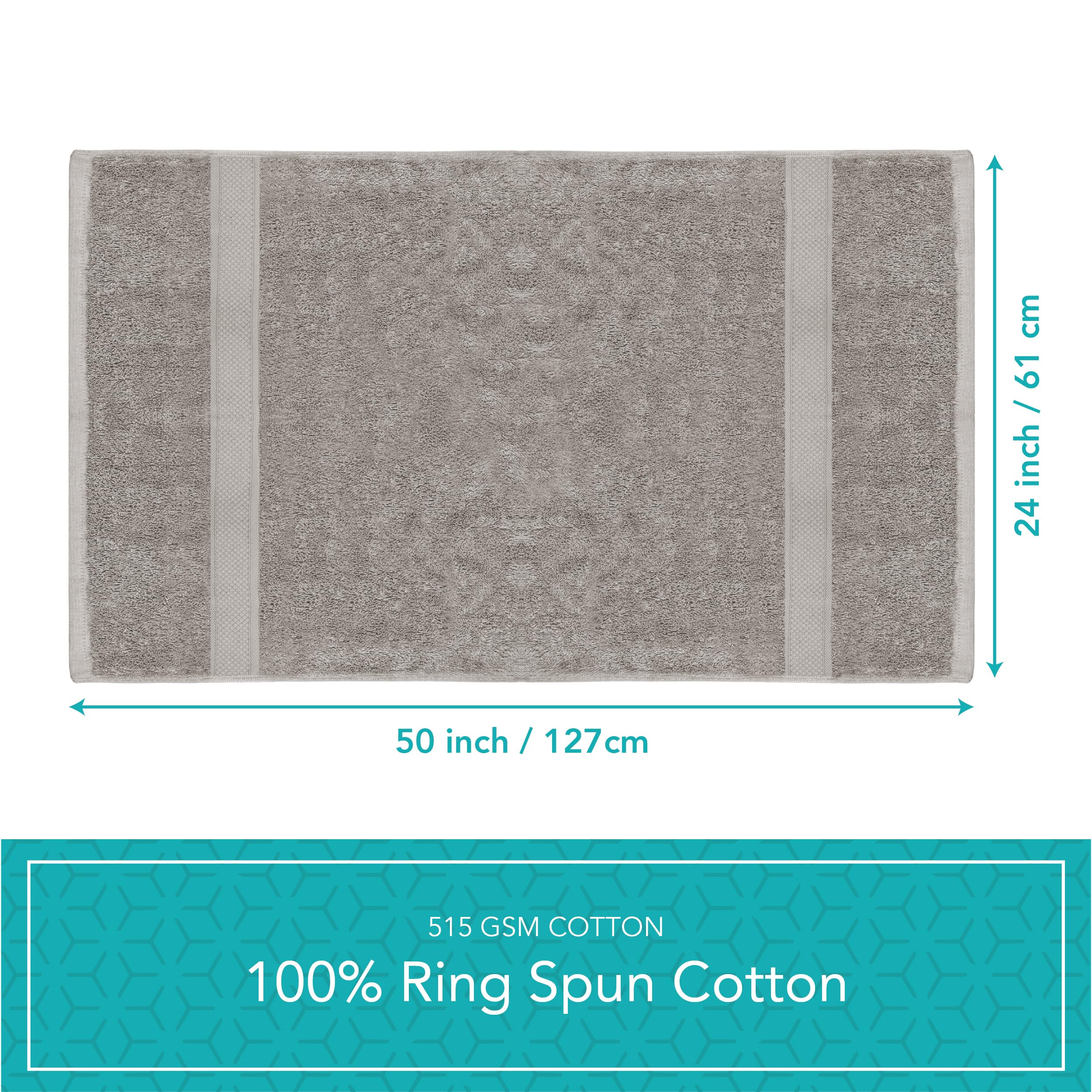 Pleasant Home gray towels suitable for modern bathrooms and locker rooms.
