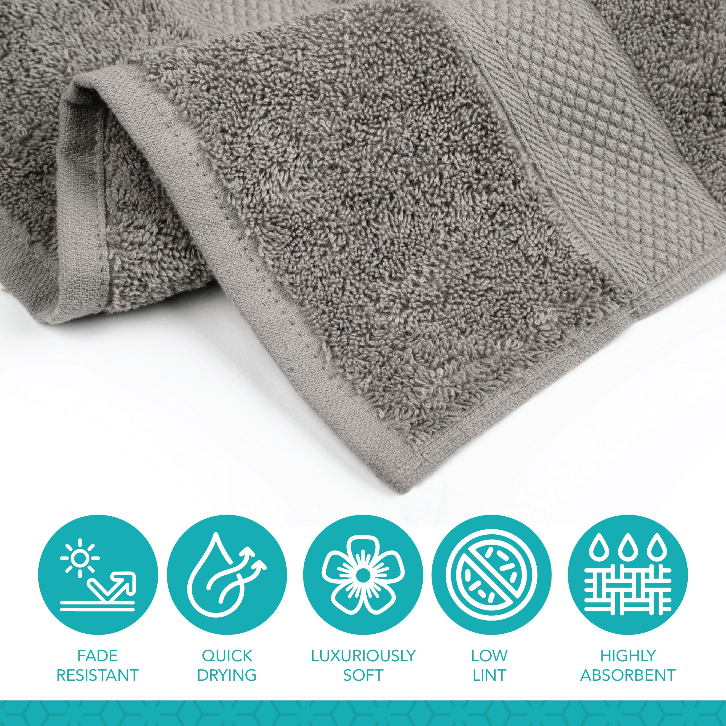 Pleasant Home close-up of dense cotton weave reveals durable towels.