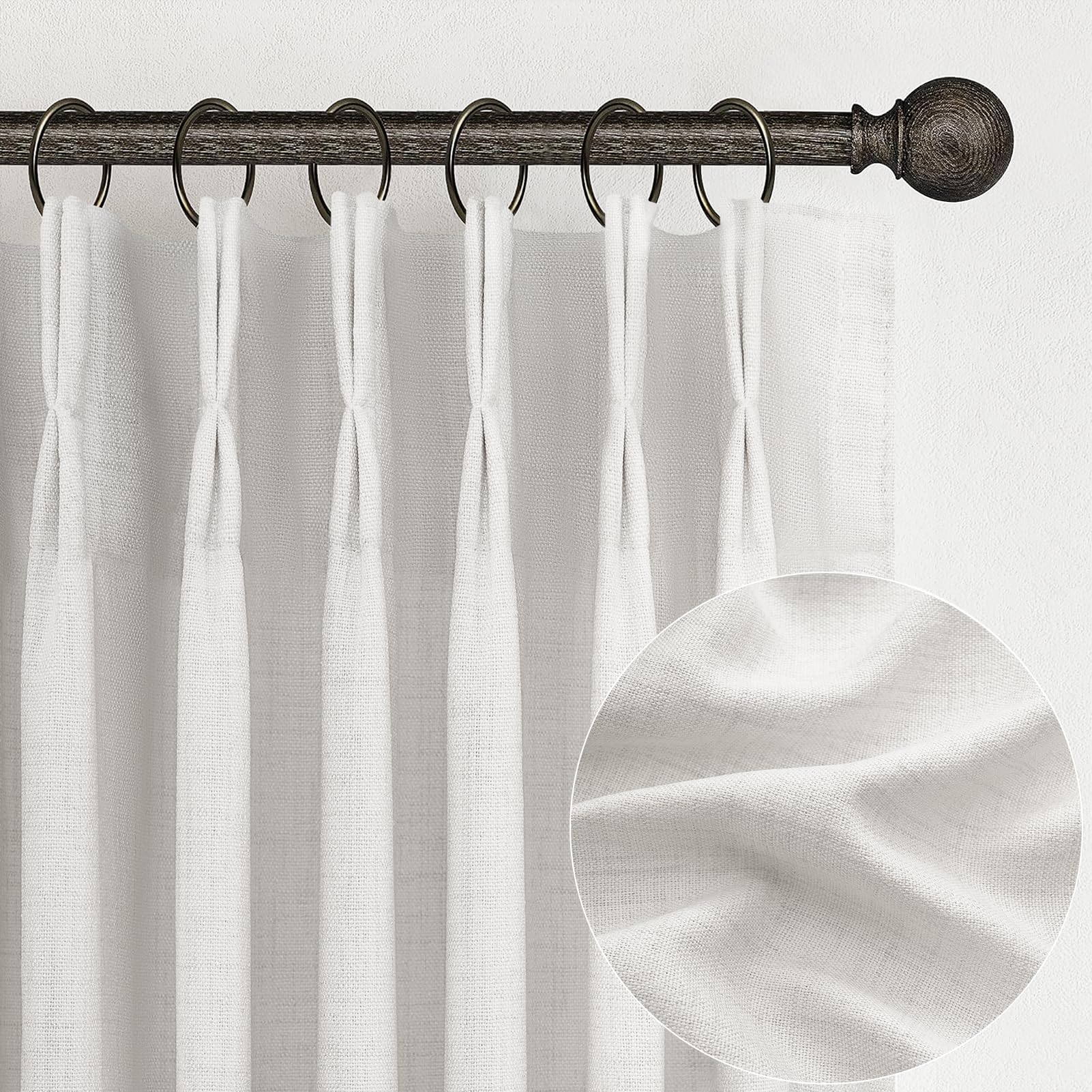 PleatedDrapes beige-white sheer linen curtains filter light while ensuring soft privacy.