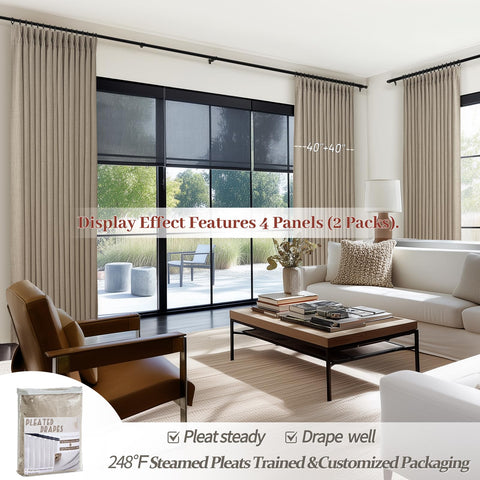 PleatedDrapes floor-to-ceiling drapes drape beautifully with deep folds and elegant silhouette.
