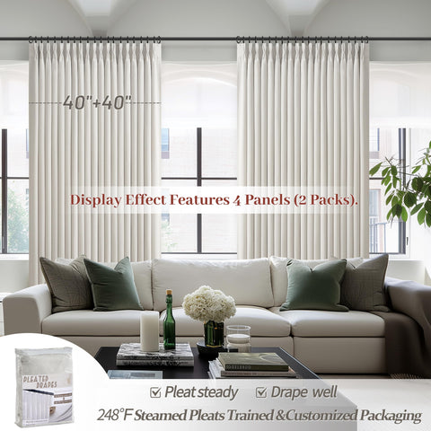 PleatedDrapes soft light glow through curtains creating cozy ambiance