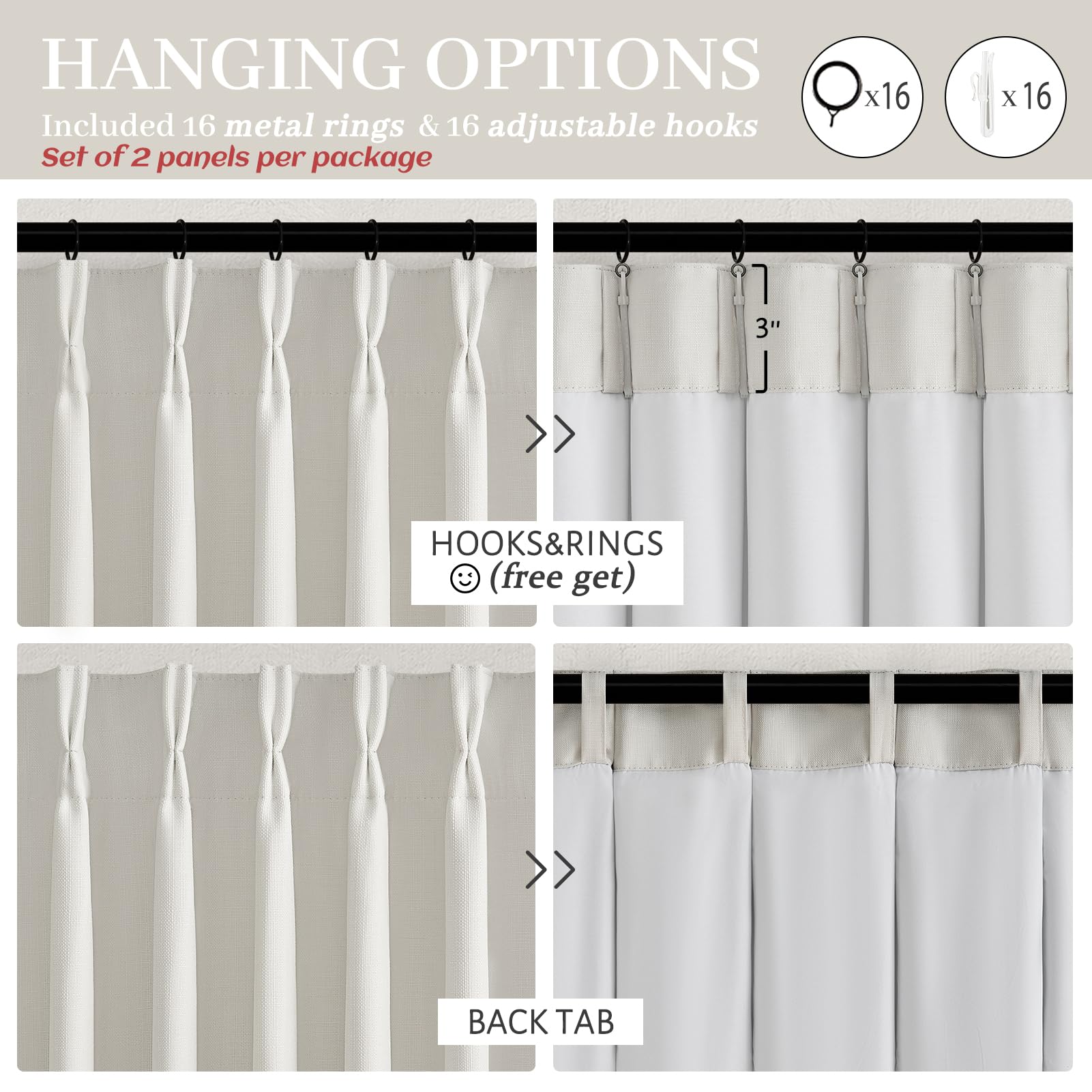 PleatedDrapes versatile mounting options including track system compatibility