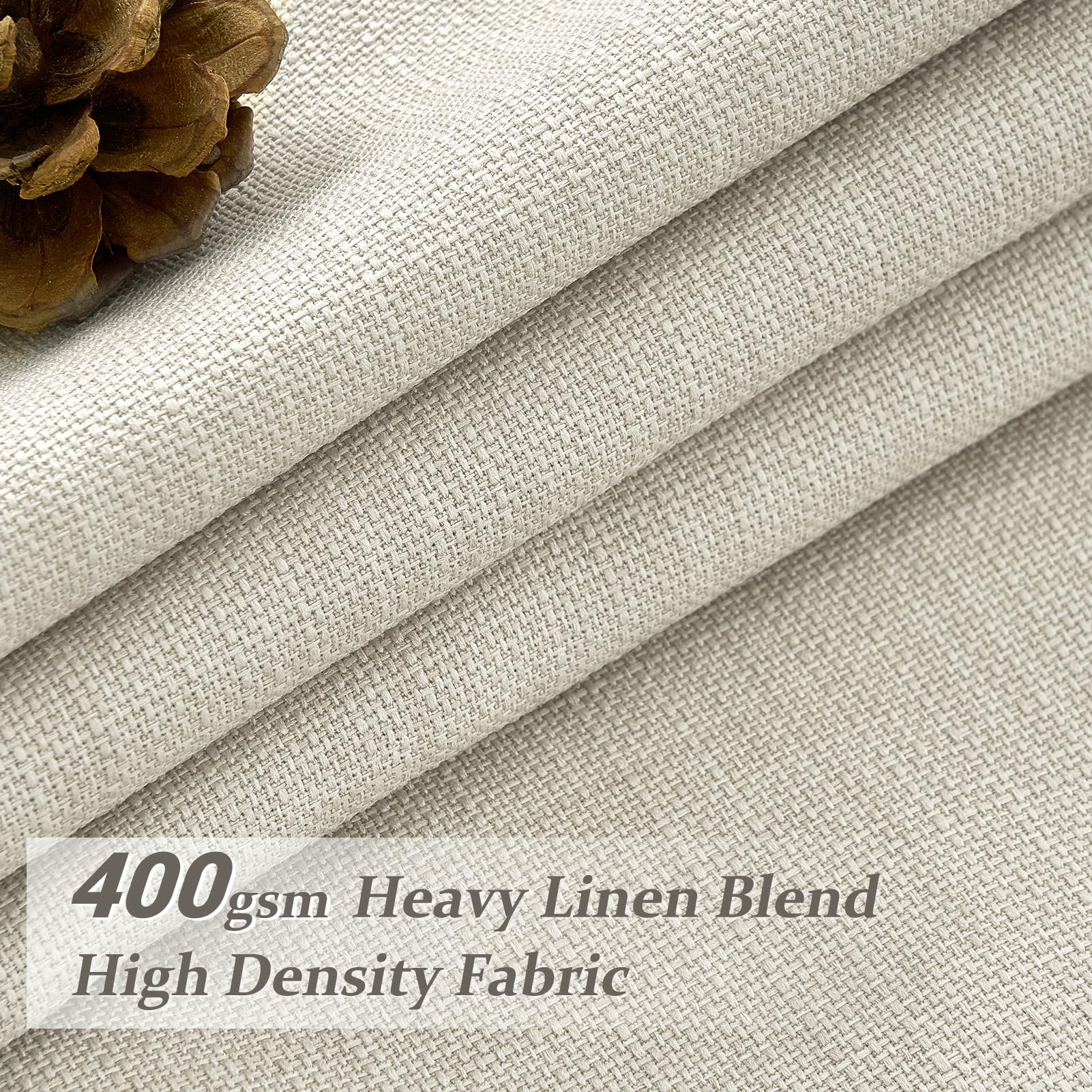 PleatedDrapes sand beige curtain with blackout lining shown for enhanced privacy in bedrooms