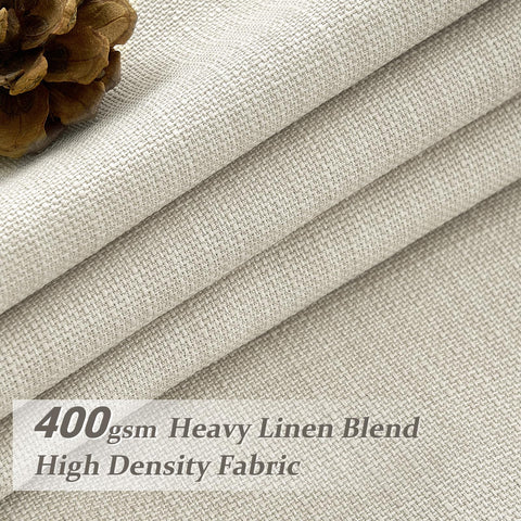 PleatedDrapes sand beige curtain with blackout lining shown for enhanced privacy in bedrooms