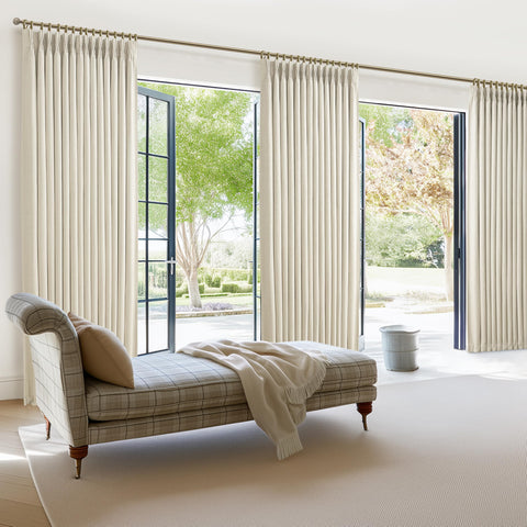 PleatedDrapes track system compatibility shown with seamless rod integration