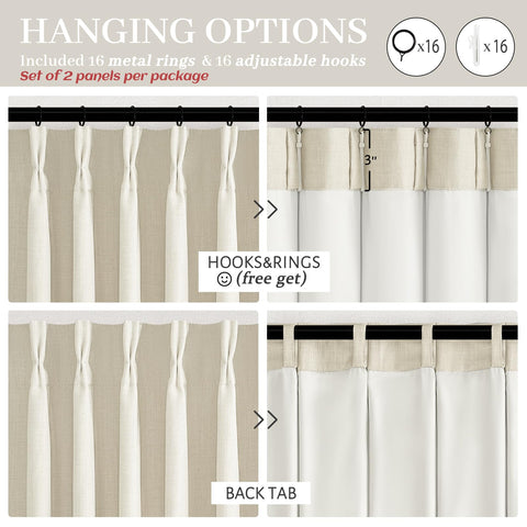 PleatedDrapes 2-panel set with weighted bottom detail visible for stable draping