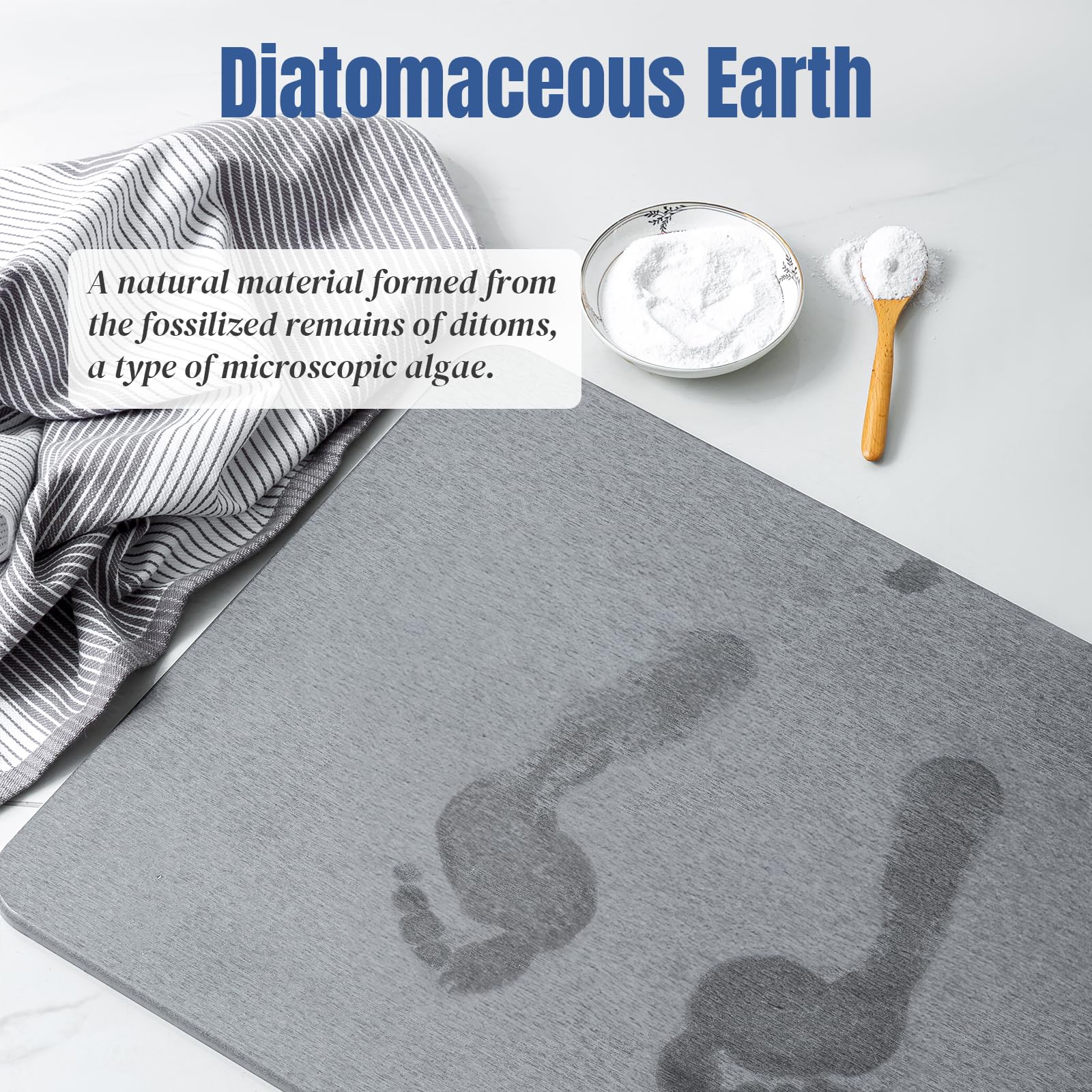 Plentio Premium Comfort Stone Bath Mat doubles as a compact dish drainer in kitchens.