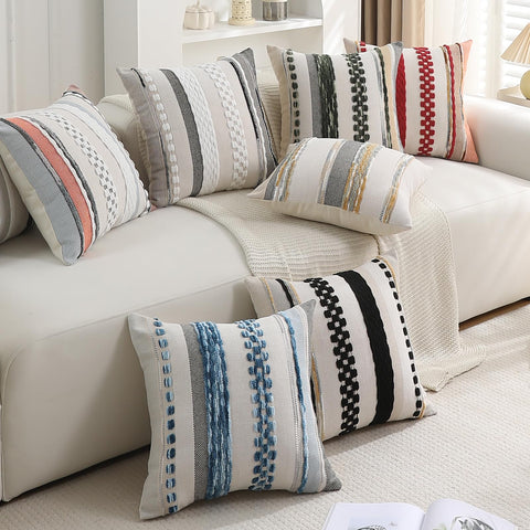 PLEPATE boho pillow cover back linen; breathable backing for comfort