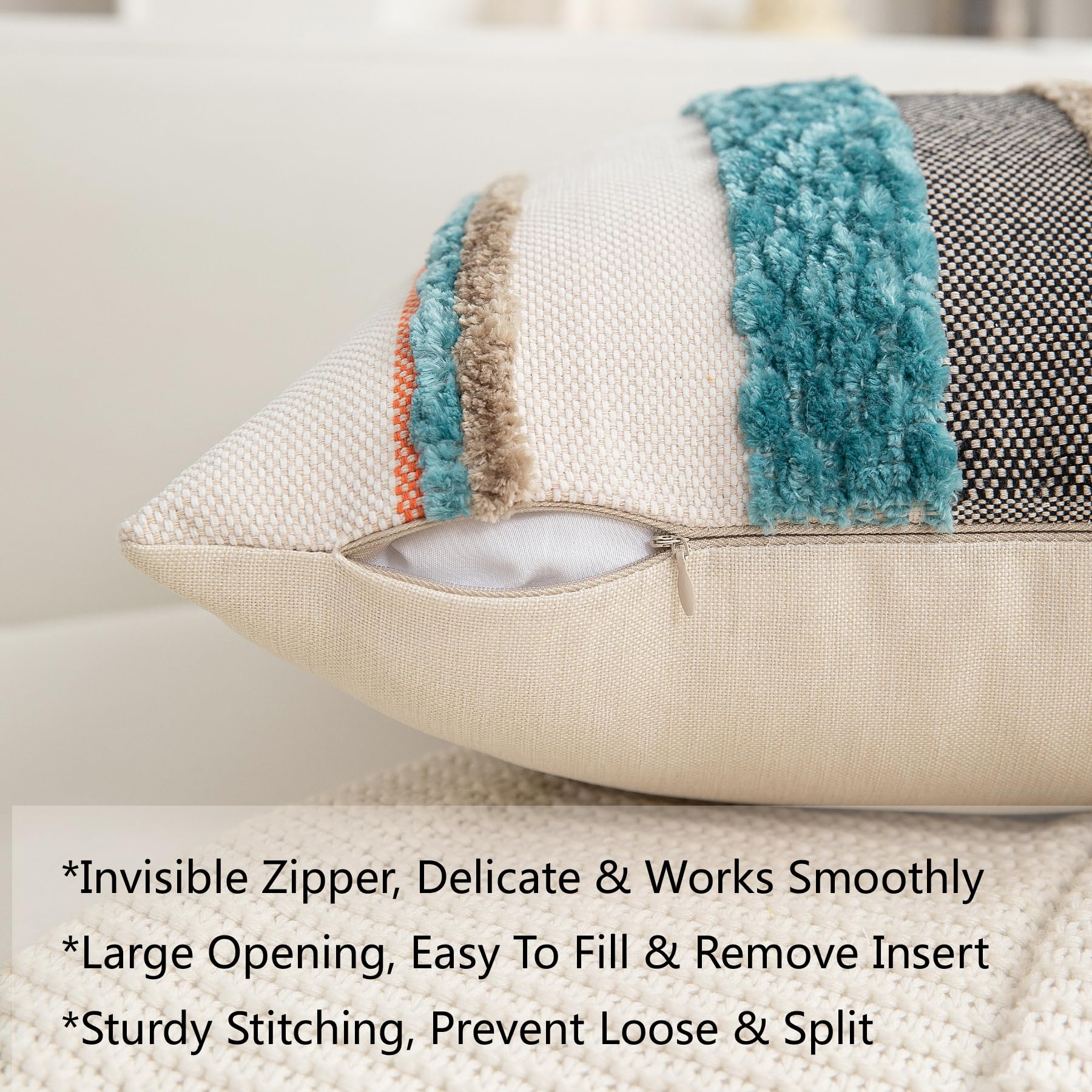 PLEPATE boho pillow cover 18x18; set of 2 for coordinated decor