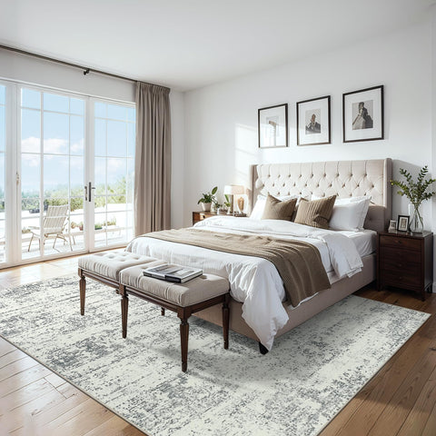 PLHXFR 8x10 area rug with non-slip backing, reduces slipping on wood or tile