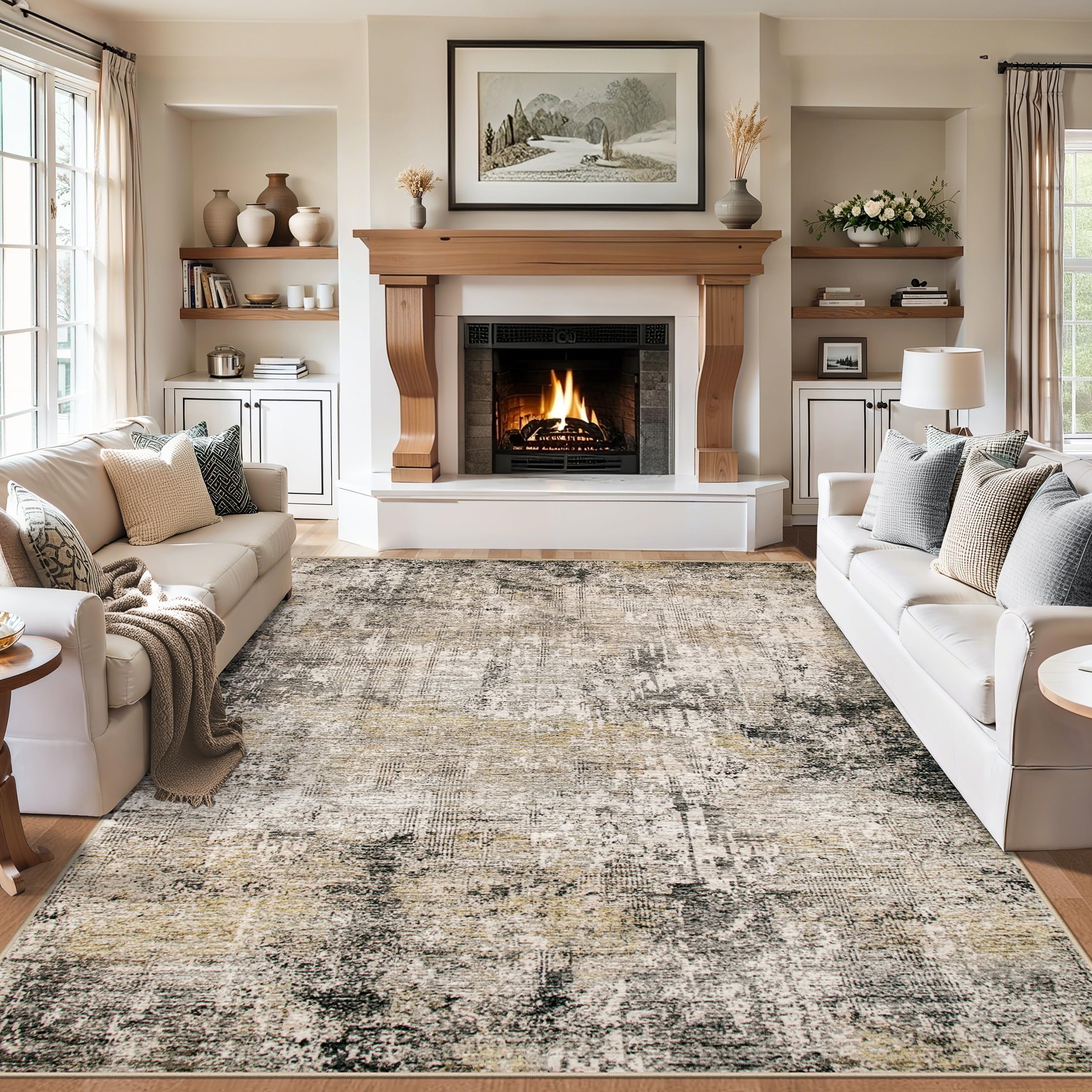 PLHXFR ultra-soft low-pile rug close-up for barefoot comfort.
