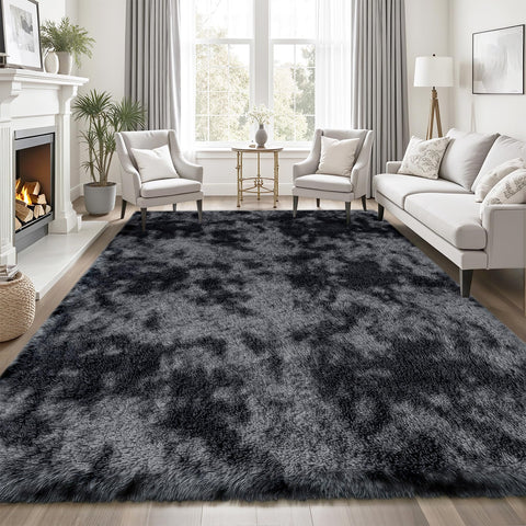 PLHXFR modern design fluffy rug complements contemporary home décor