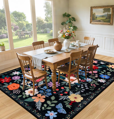 PLHXFR anti-slip backing 8x10 rug stays securely in place on floors.