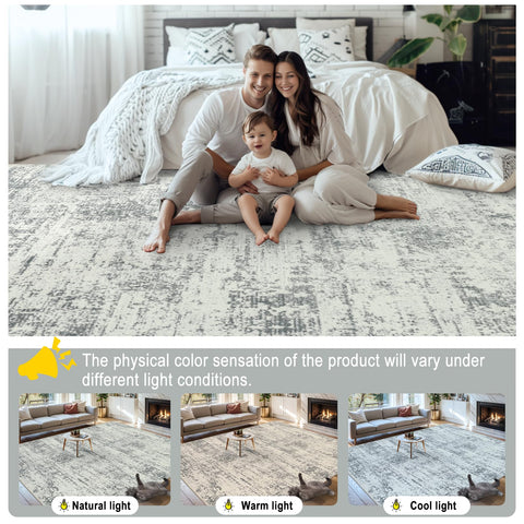 PLHXFR kid-pet friendly 9x12 rug is soft and durable