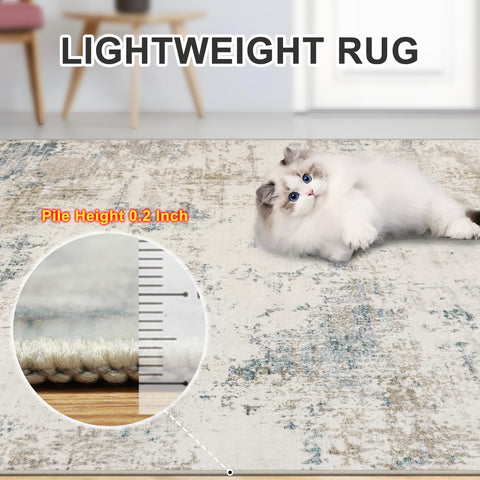 PLHXFR low-pile rug blends under tables without crowding rooms.