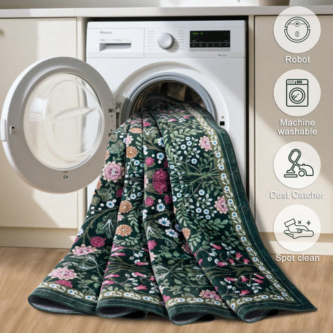 PLHXFR non-slip back keeps rug in place on smooth floors.