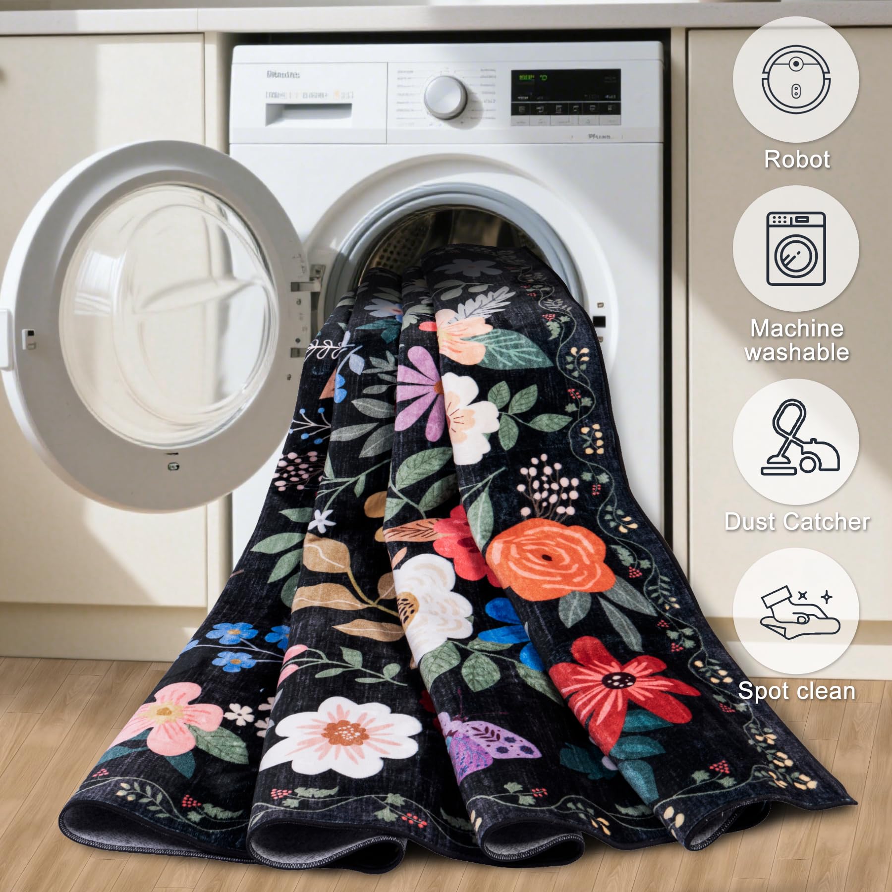 PLHXFR skin-friendly 8x10 rug safe for kids and pets in daily use.