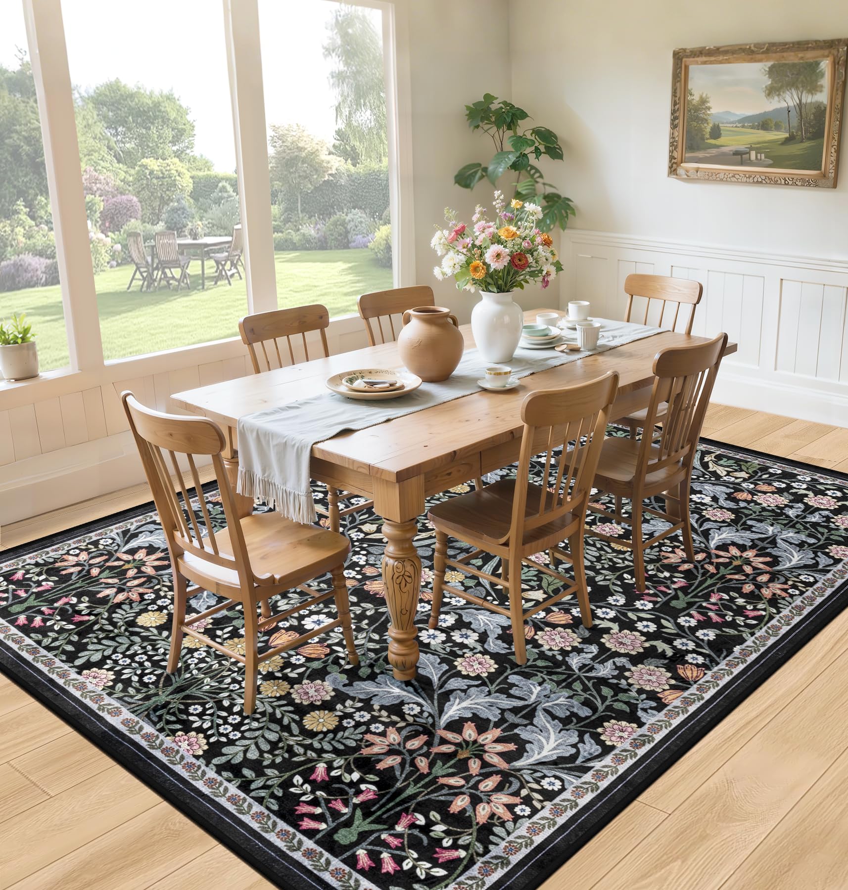 PLHXFR ultra-soft low-pile rug delivers cozy underfoot comfort.