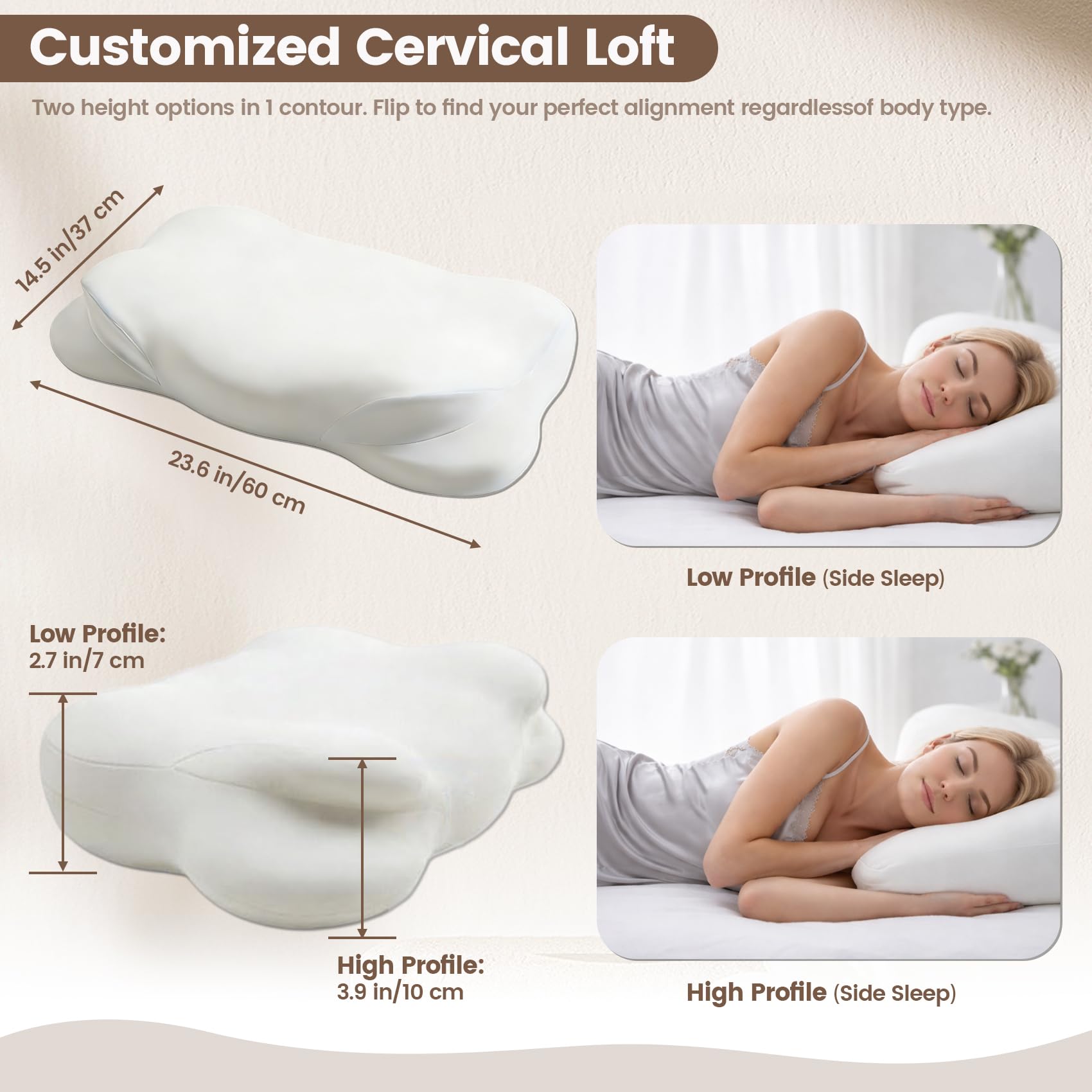 Ploithic New 2.0 Cloud Pillow arm-tunnel captures shoulder relief during side sleep.