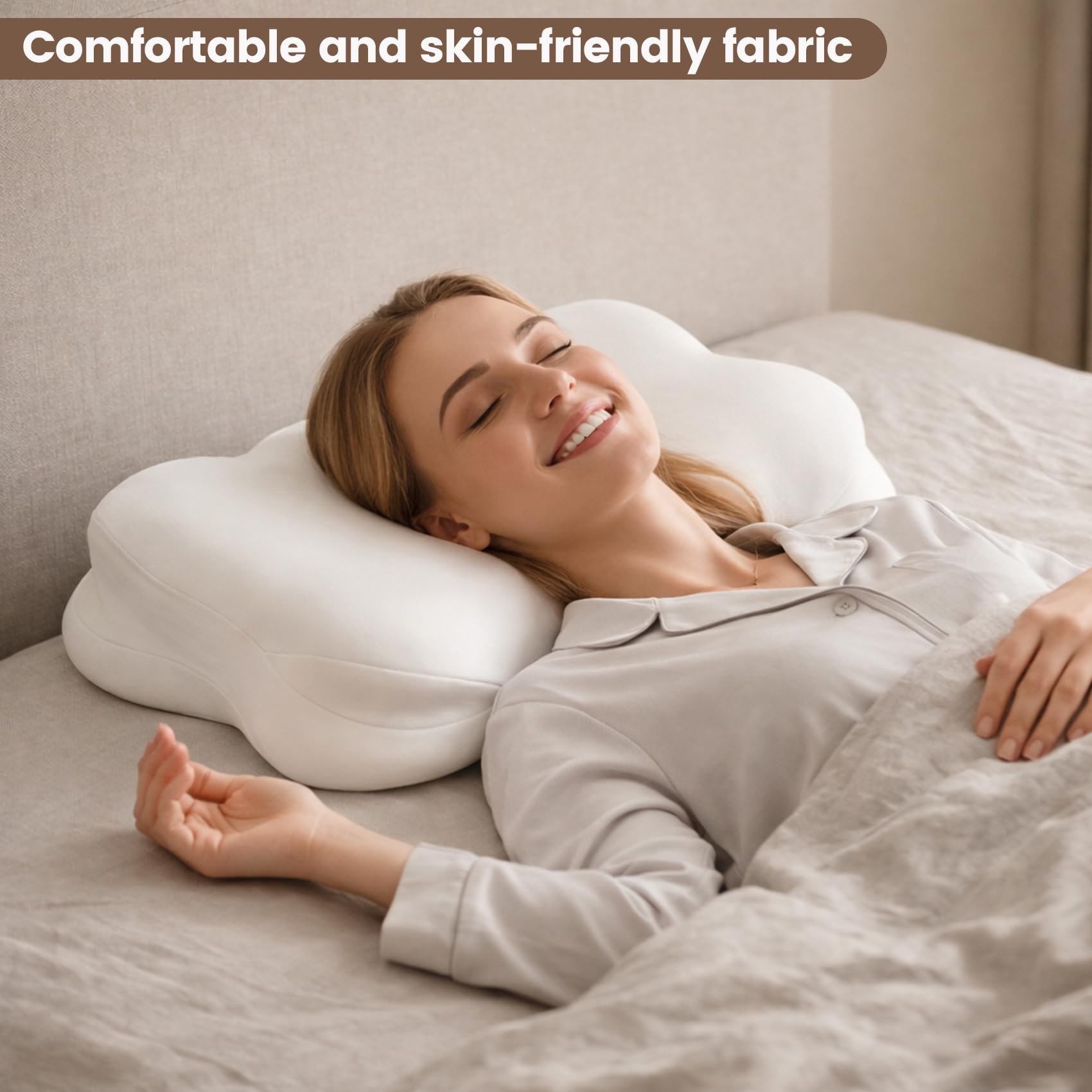 Ploithic New 2.0 Cloud Pillow machine-washable cover simplifies weekly cleaning.