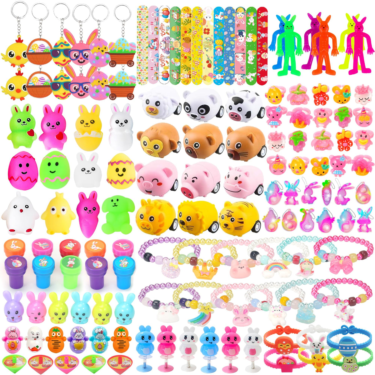 PLOUGVI Easter toy set variety of 16 items for engaging baskets