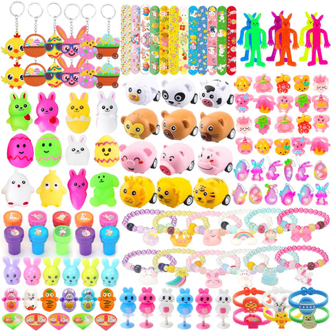 PLOUGVI Easter toy set variety of 16 items for engaging baskets