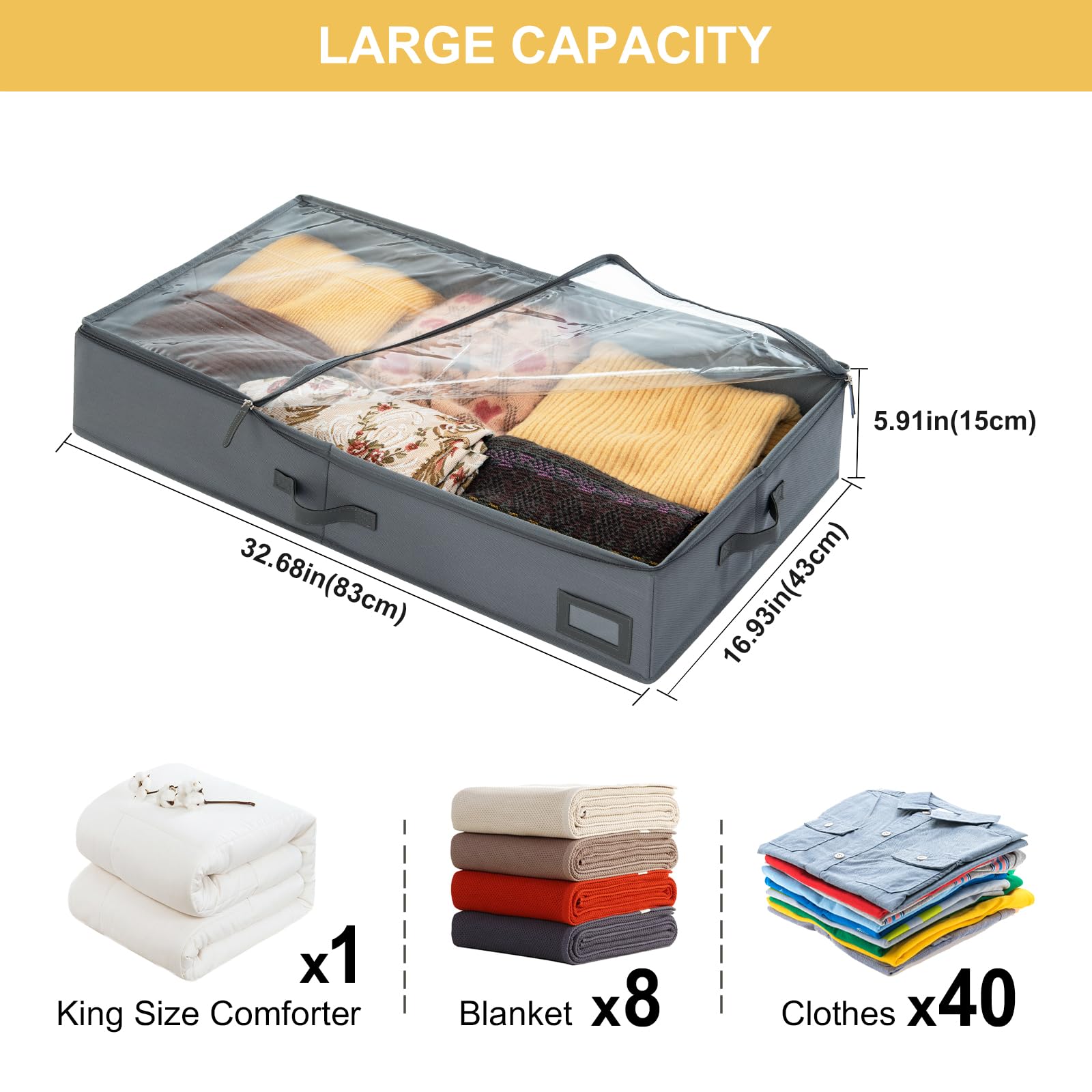 PLUMGEAN foldable fabric bin shown under a bed for storage