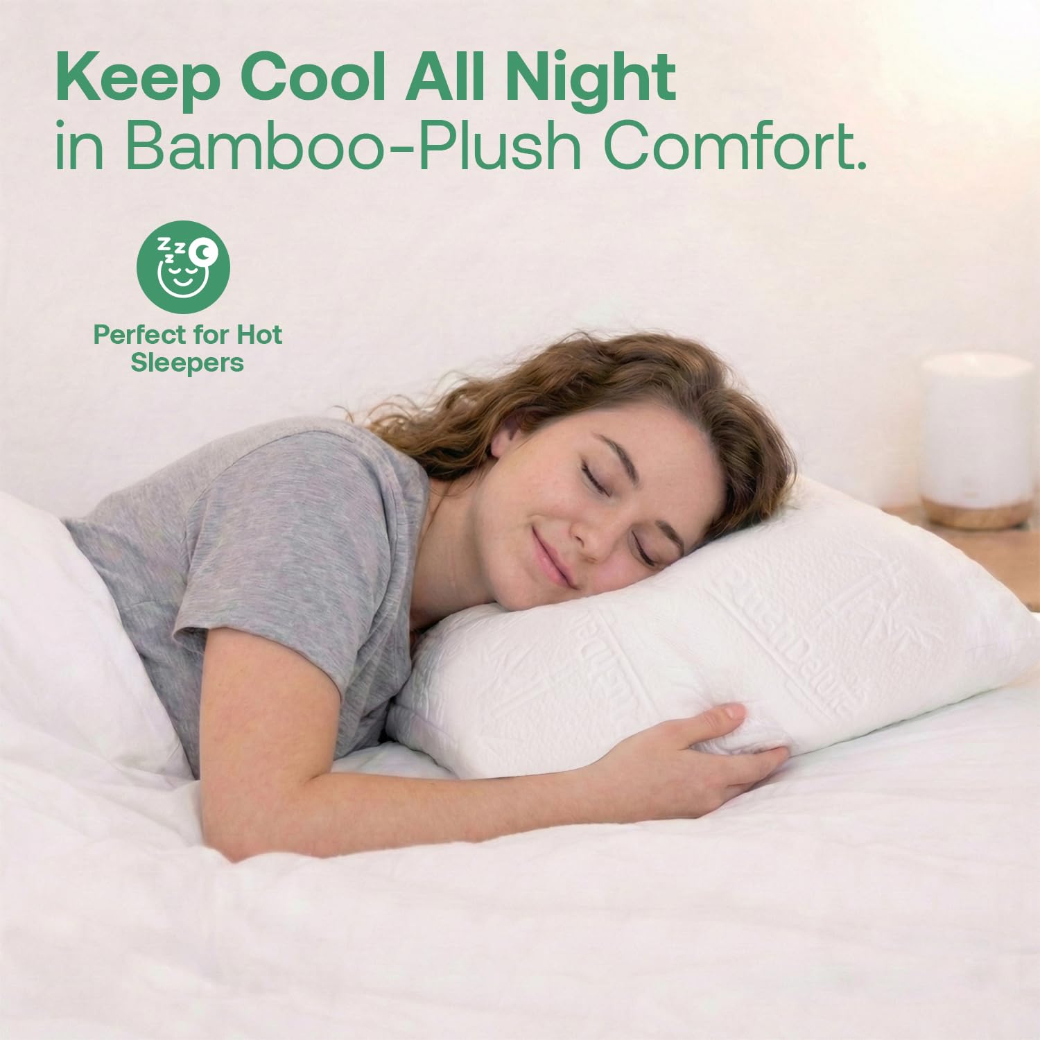 PlushDeluxe bamboo viscose breathable fabric close-up highlighting soft, breathable texture.