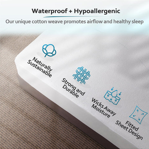 PlushDeluxe breathable terry cotton showcases soft, moisture-wicking comfort on a king bed.