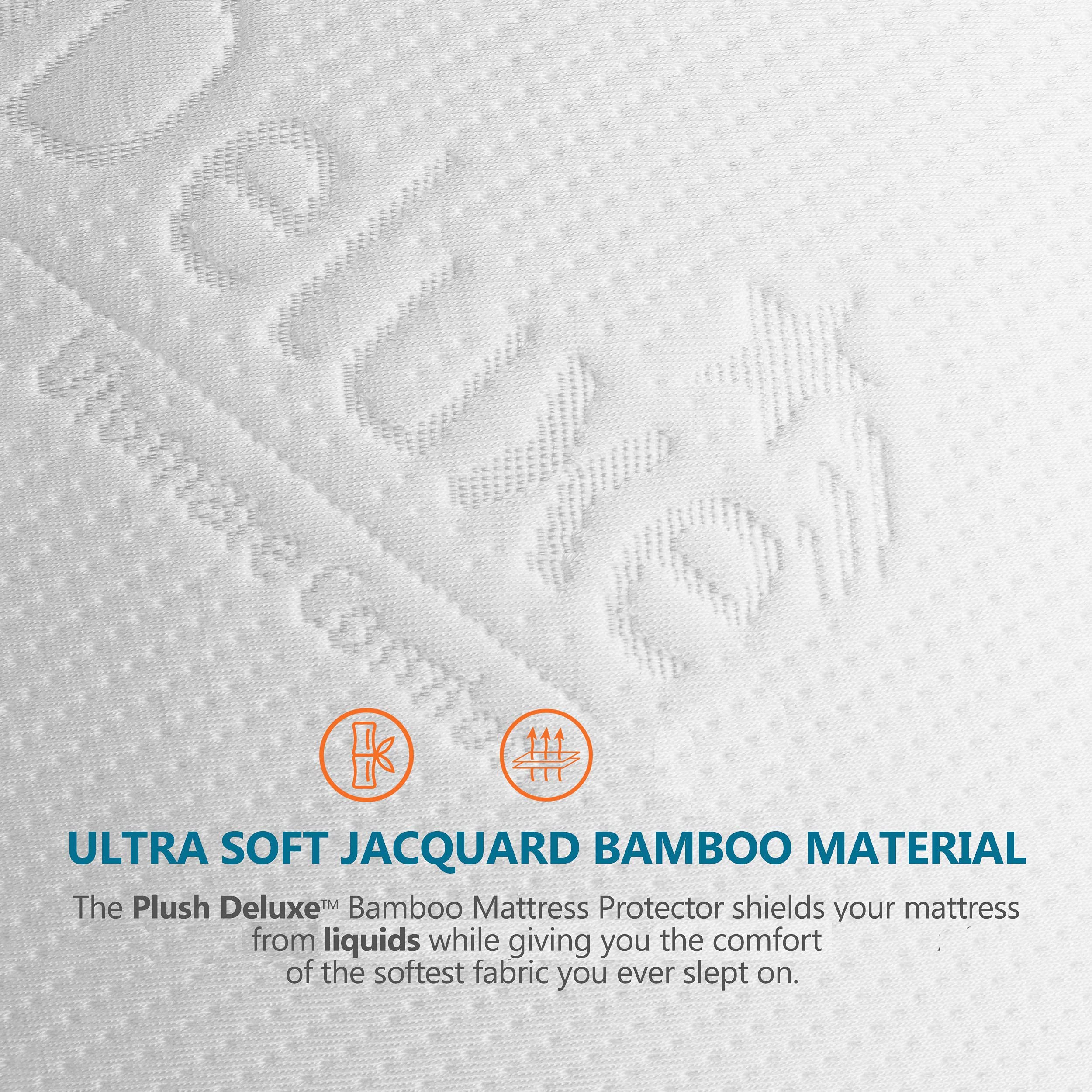 PlushDeluxe twin bamboo fabric closeup showing soft, breathable texture.