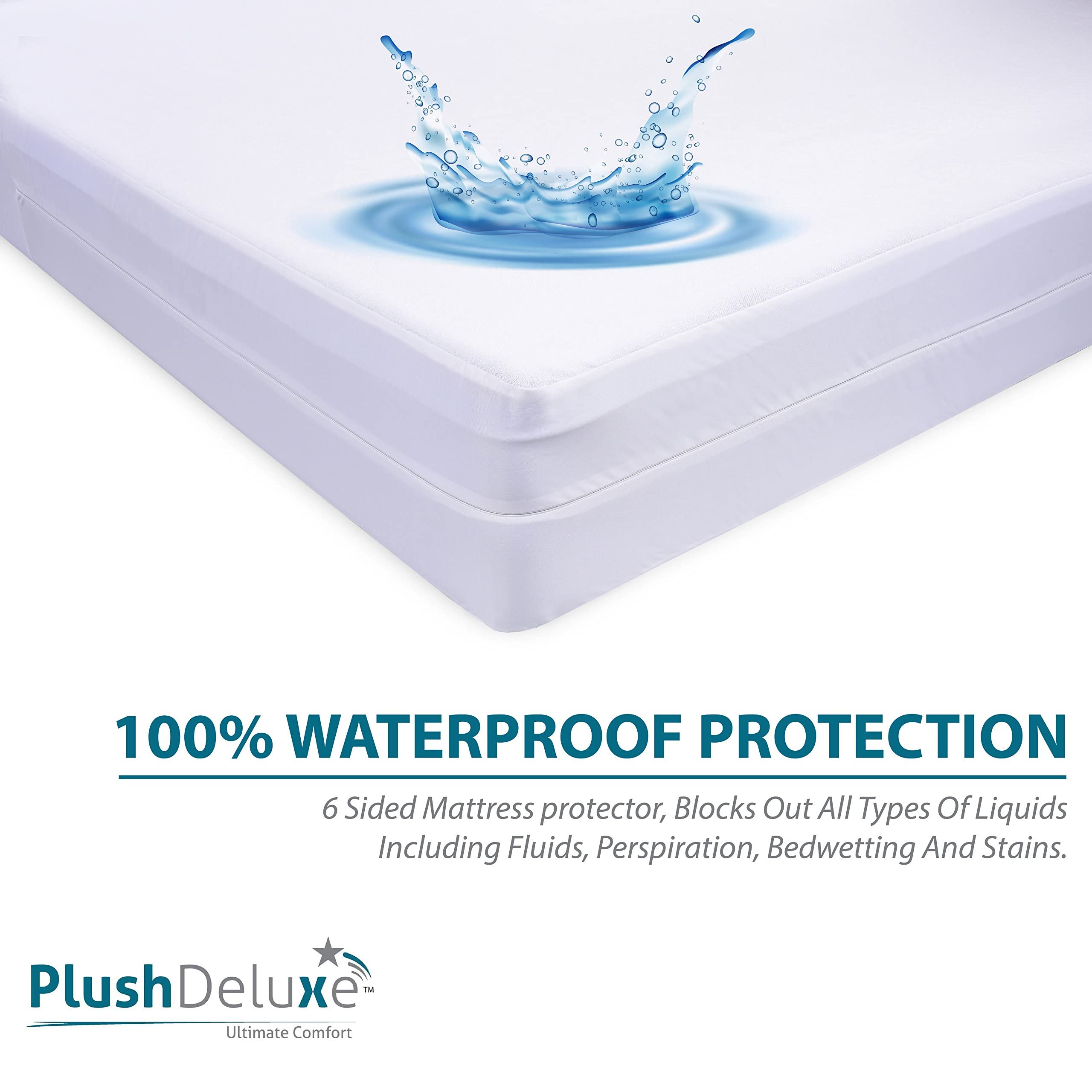 PlushDeluxe encasement fits 12-15 inch deep mattresses securely.