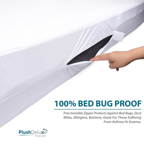 PlushDeluxe hypoallergenic terry fabric encasement feels soft on skin.