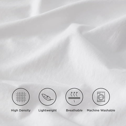 PLUSHY COMFORT hotel-inspired bedding on a master bed for everyday luxury