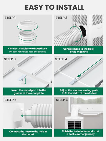 Plusluck adjustable window-fit length enables flexible venting for various windows.