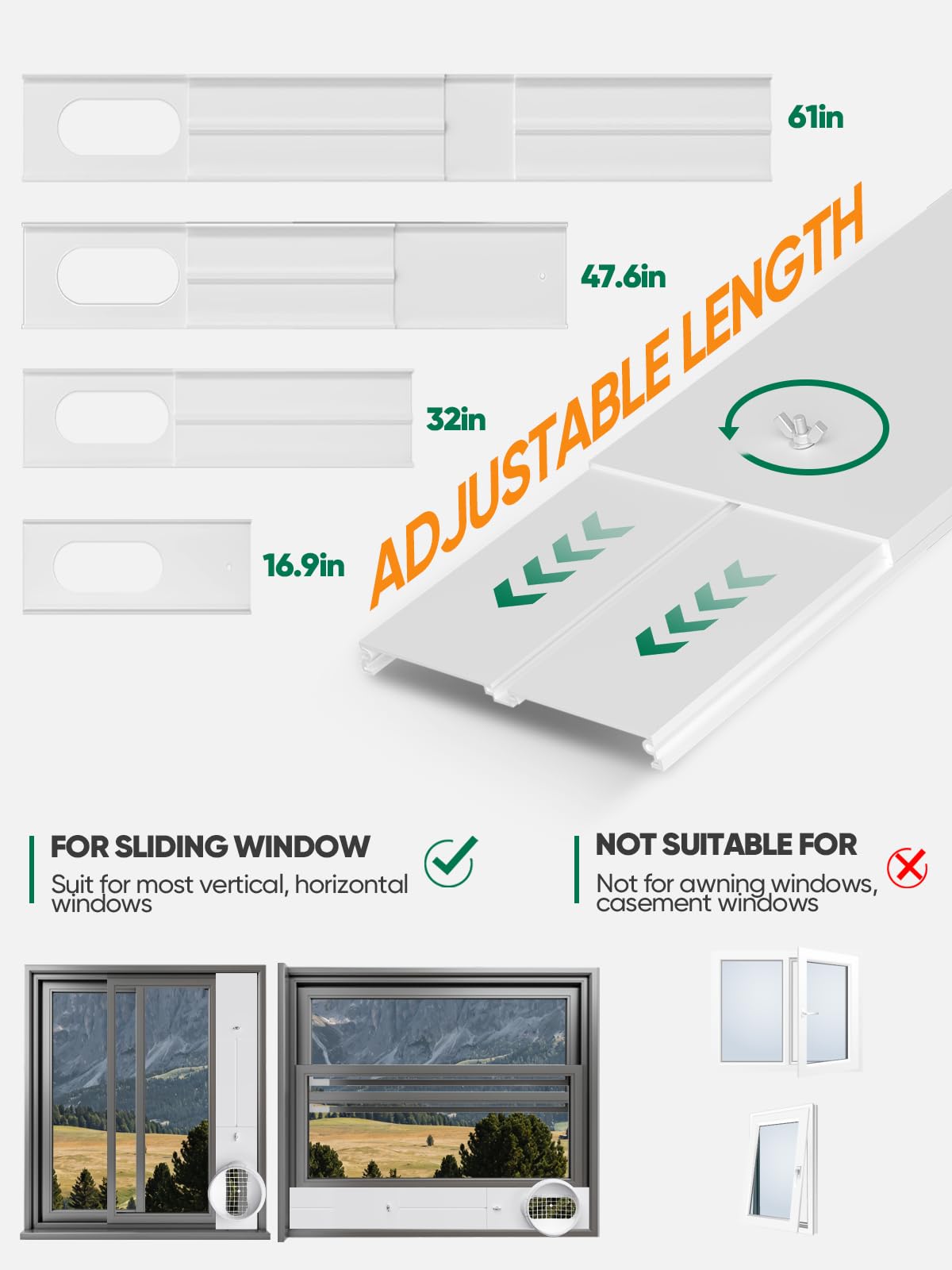 Plusluck heavy-duty PVC vent kit resists heat and squeezing for durable performance.