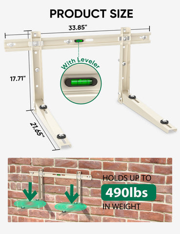 Plusluck wall mount crossbar improves stability during outdoor unit installation.