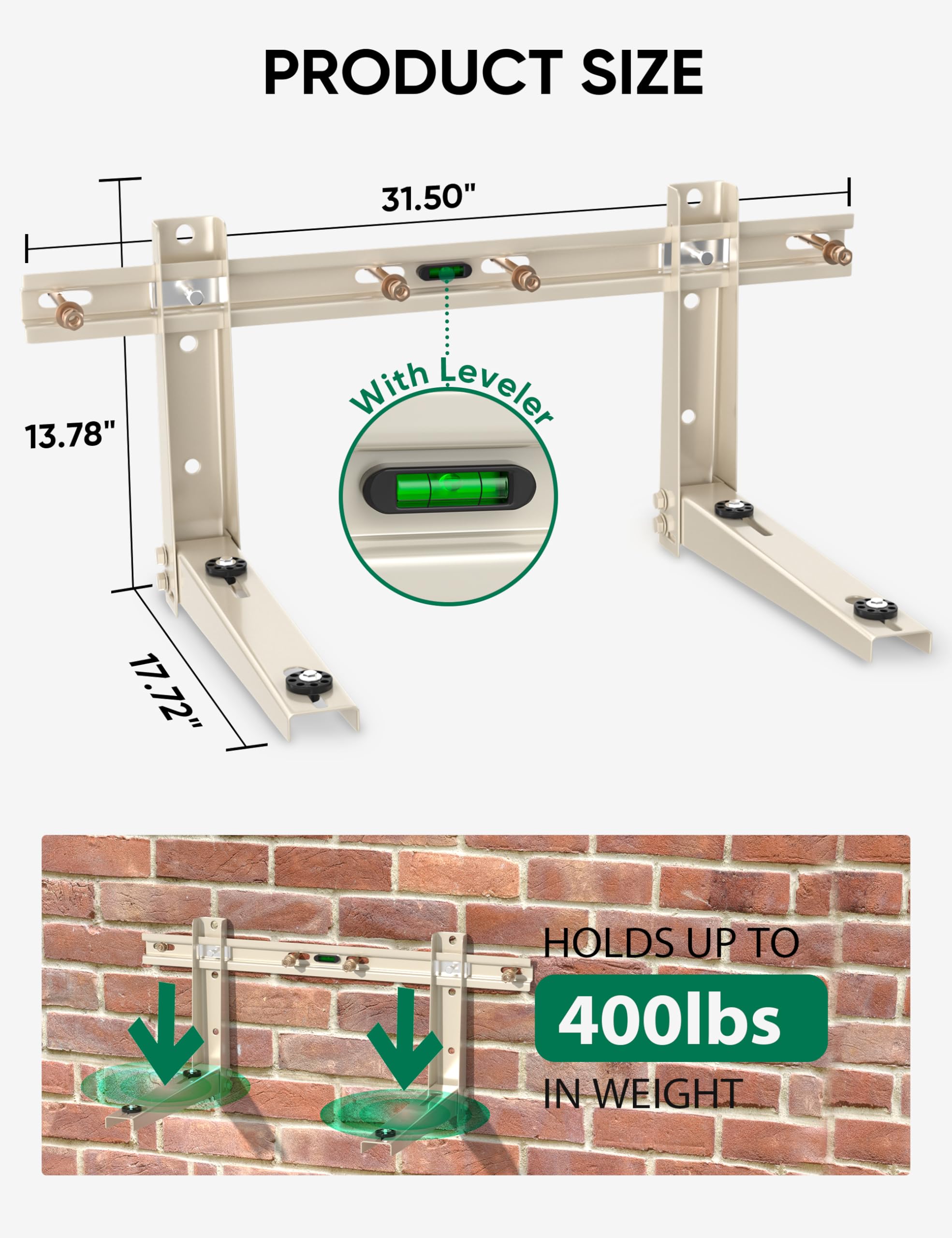 Plusluck mini split wall bracket made of durable galvanized steel for weather resistance.