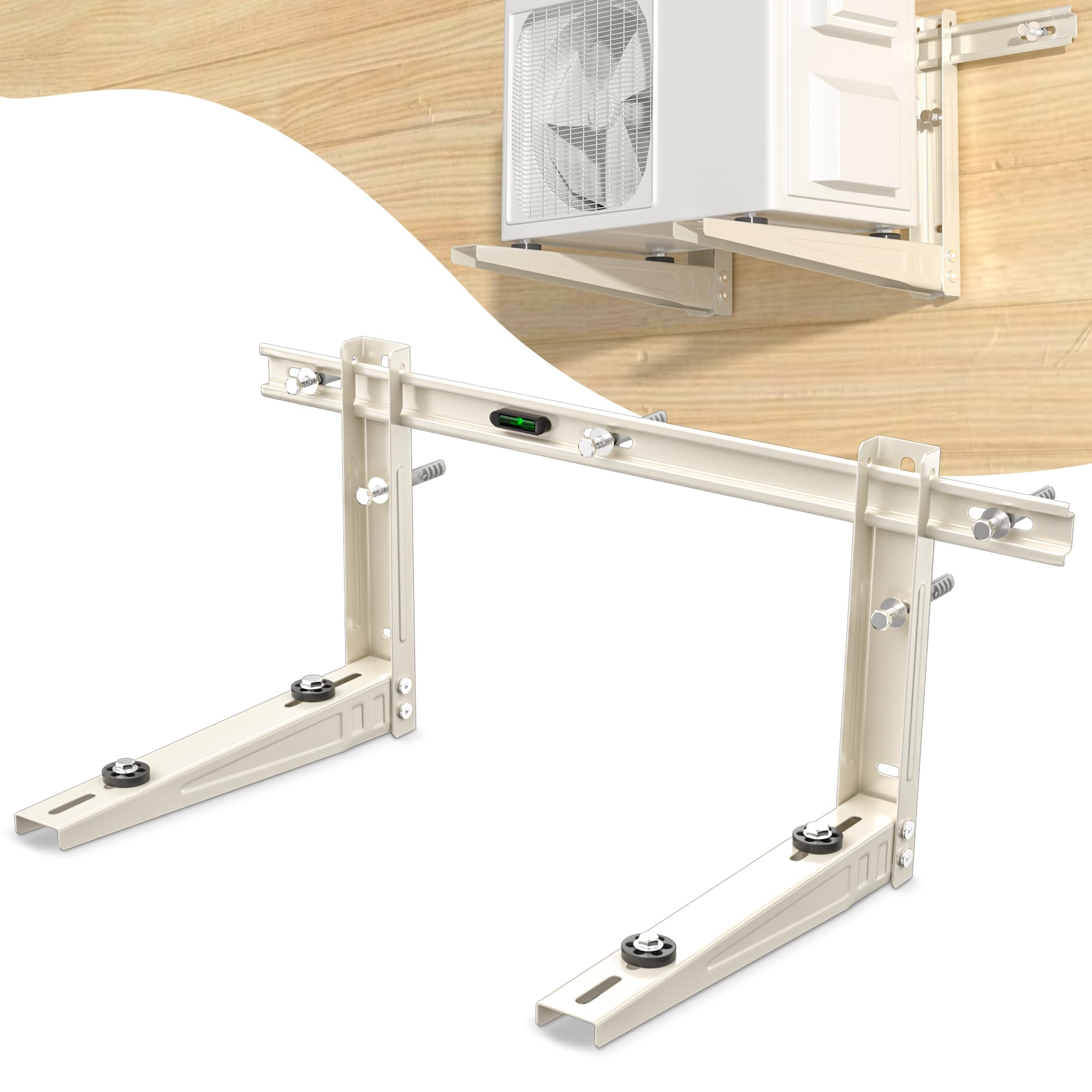 Plusluck mini split wall bracket leveler bar for a precise, level outdoor mount.