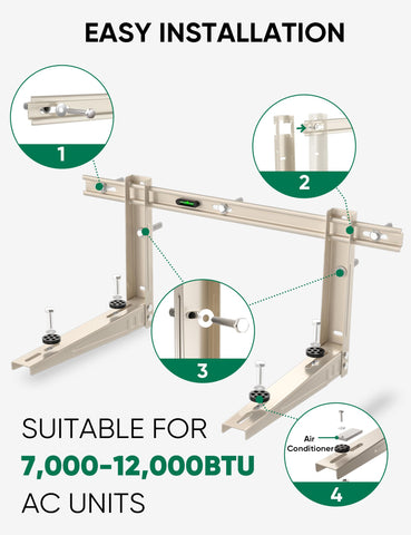 Plusluck outdoor AC bracket with vibration dampers reduces unit noise.