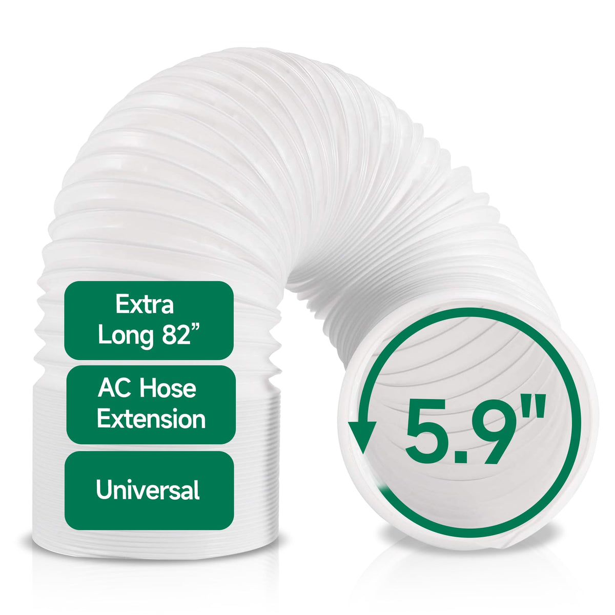 Plusluck portable AC hose with 5.9-inch diameter ensures secure venting.