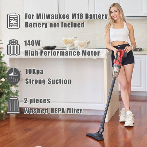 PMLYQ 140W motor delivers strong suction on floors and carpets