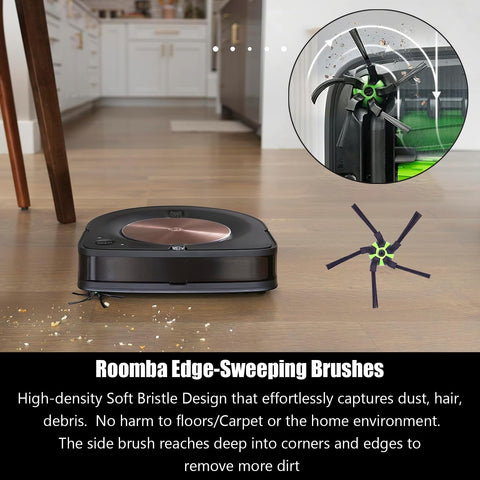 Pmosata Roomba s9 side brushes stay in contact with surfaces.