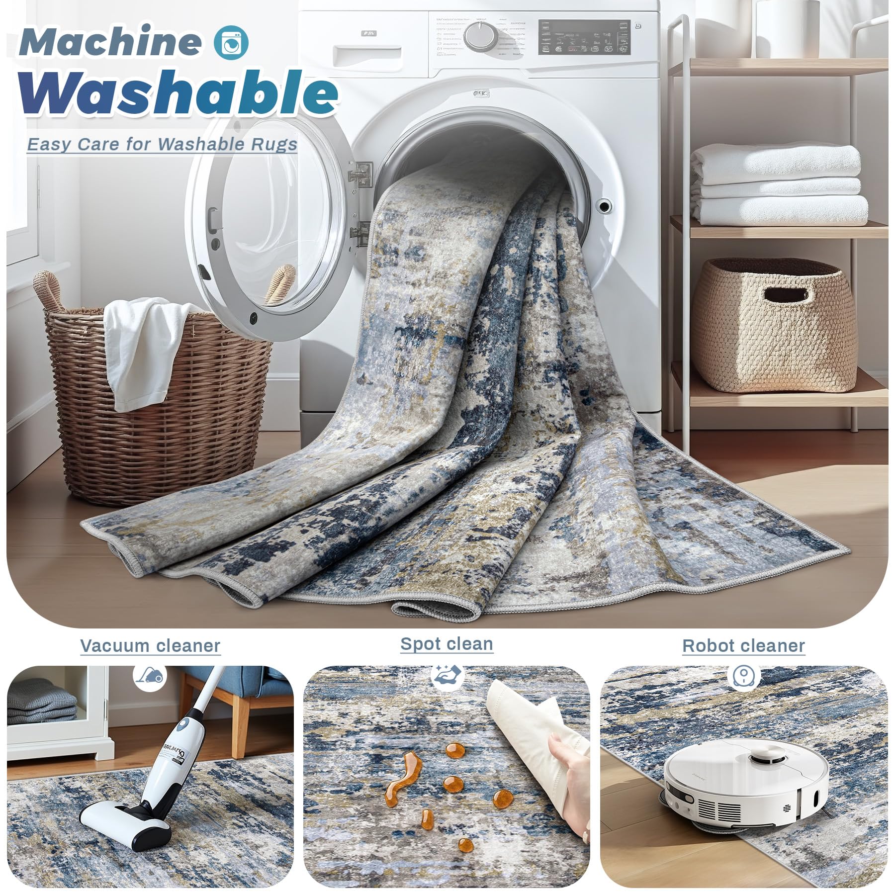 pmtsns area rug 6x9 non-slip backing keeps high-traffic areas safe and flat