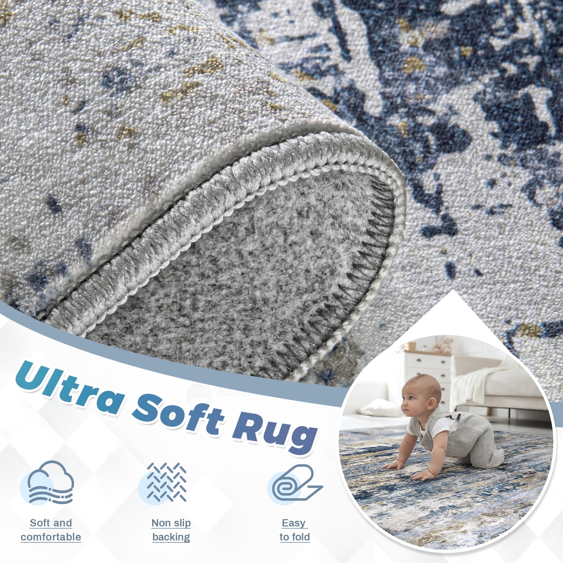 pmtsns area rug 8x10 soft low-pile texture underfoot