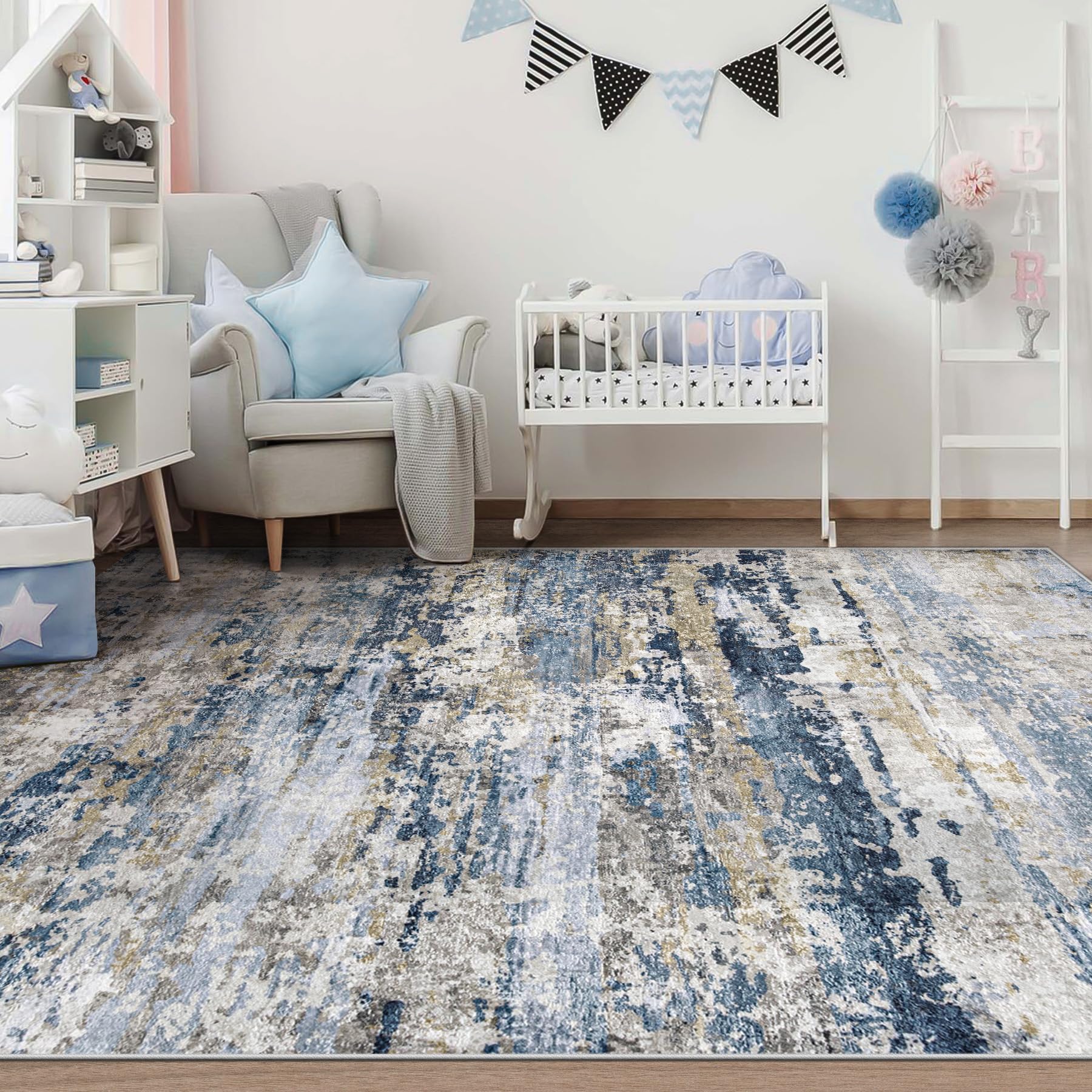 pmtsns Area Rug 5x7 suits living rooms, bedrooms, and play spaces.