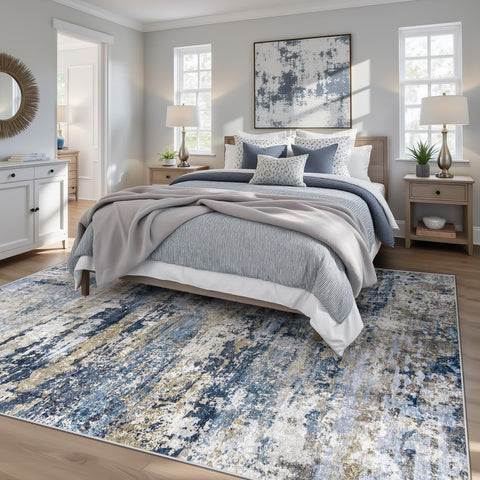 pmtsns Area Rug 5x7 with non-slip back keeps high-traffic areas stable.