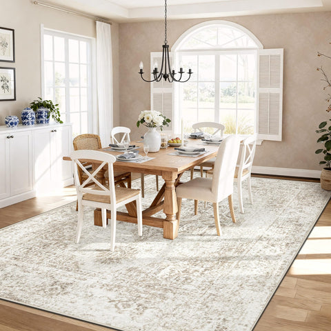 PMTSNS easy-care rug handles spills and pet messes with a wipe.