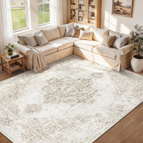 PMTSNS low-pile rug slides easily under furniture and decor.