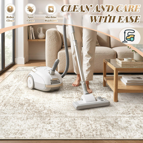 PMTSNS non-slip 8x10 rug offers safety in high-traffic spaces.
